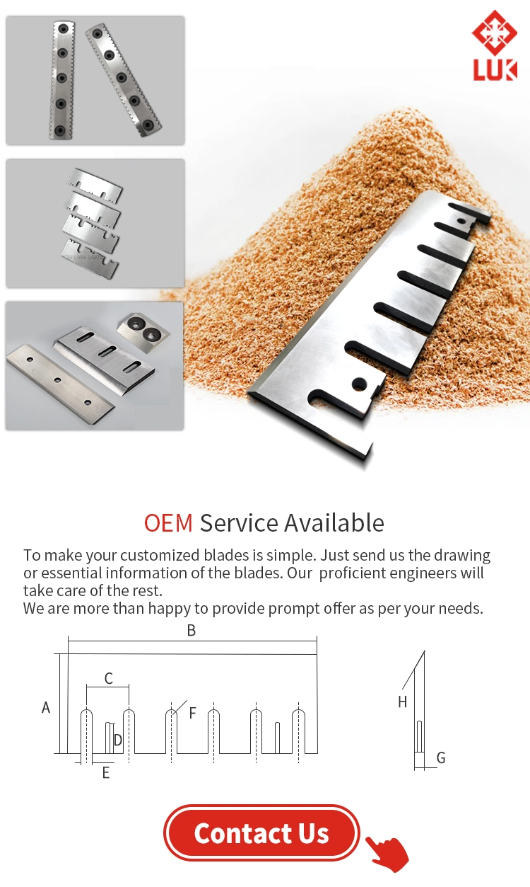 Customized OEM Carbide Chipper Blades Peeling Knife Wood Flaker Blade