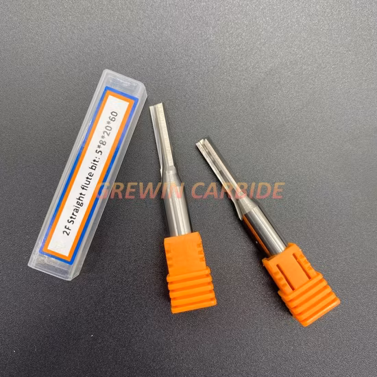 Fresa diritta a doppio flauto Grewin per punta per incisione su legno Utensili da taglio CNC Fresa in carburo di tungsteno