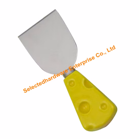 Coltello da formaggio 4 pezzi con manico in ceramica gialla e set forte con lama in acciaio inox